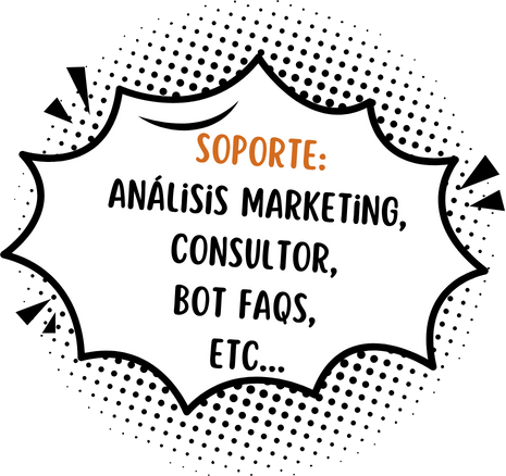 soporte: analisis marketing, consultor, bot faqs